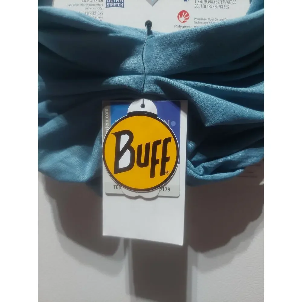 New BUFF Adult Lightweight Coolnet UV Insect Shield Neck Gaiter Headband Blue